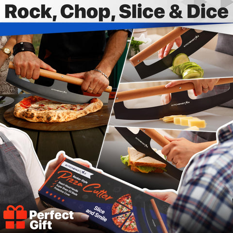 KitchenStar size comparison next to plate showing full 14-inch length