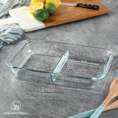 kitchentoolz close-up of glass divider shows separate cooking sections for versatility