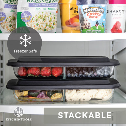 kitchentoolz pan in freezer shows safe cold-storage and meal-prep readiness