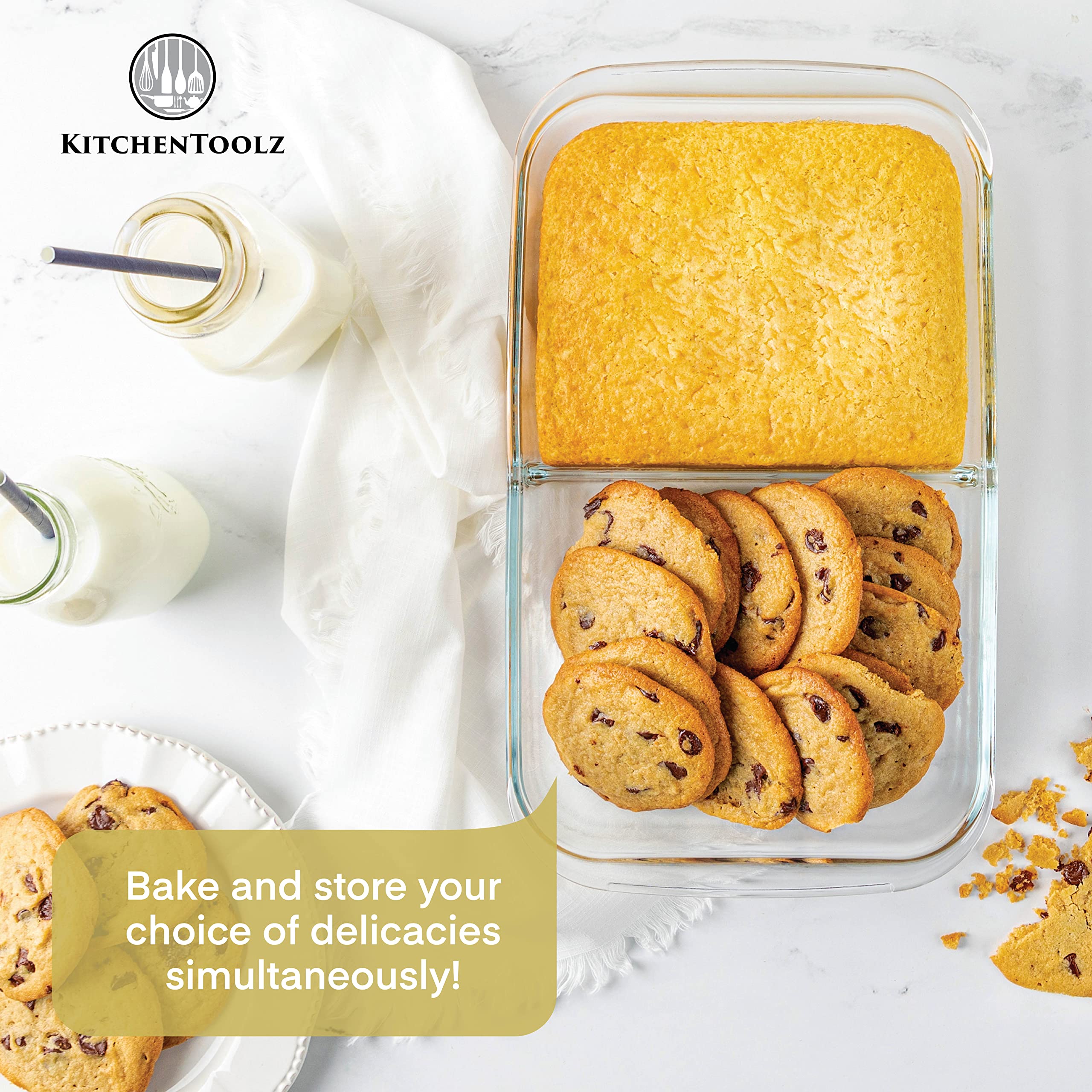kitchentoolz tight-fitting lid on pan preserves freshness and prevents spills