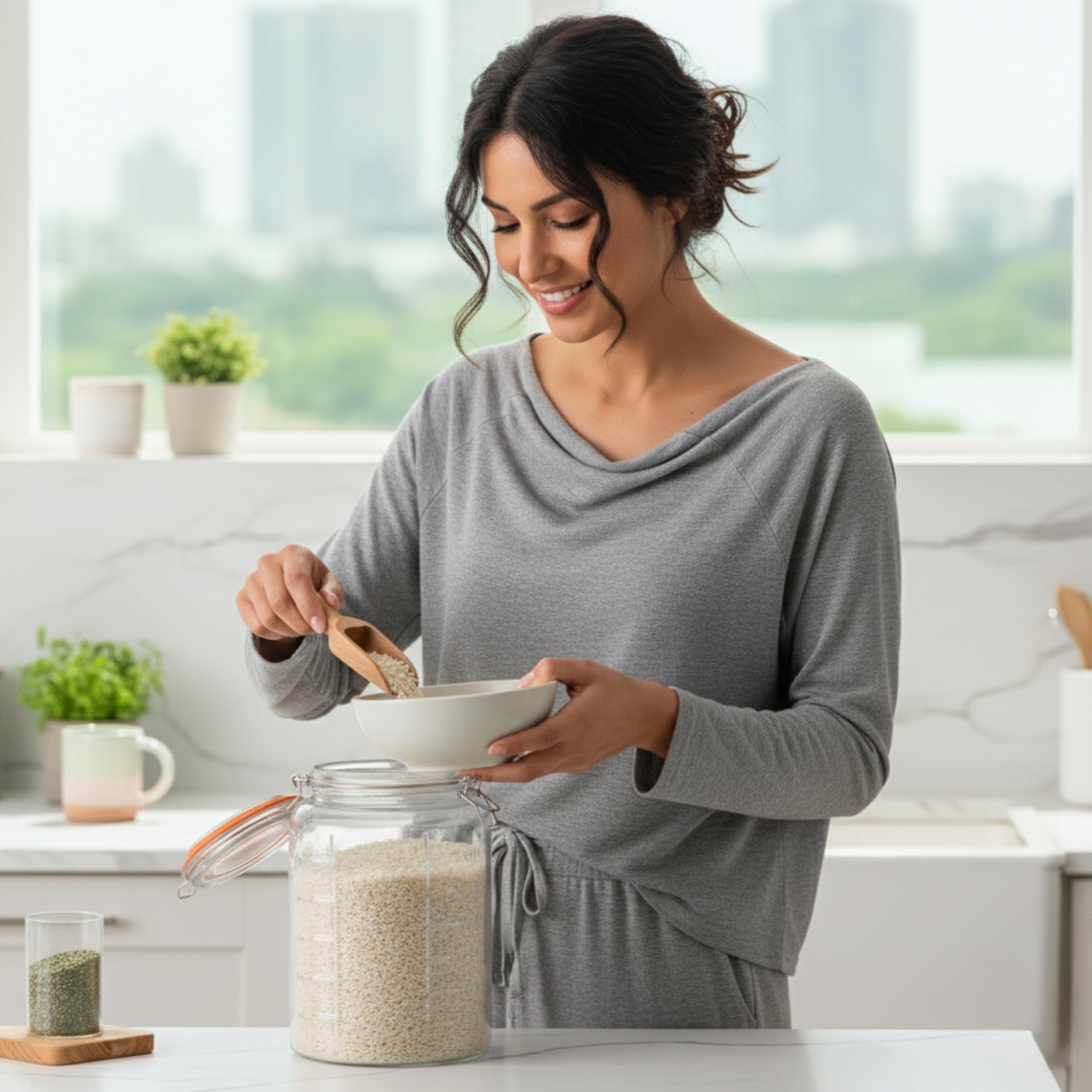 kitchentoolz jar on pantry shelf organizing bulk dry goods for neat storage