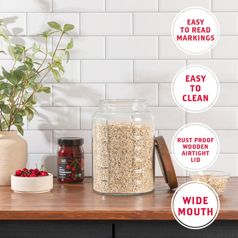 kitchentoolz jar filled with flour showing clear contents benefit: instant identification