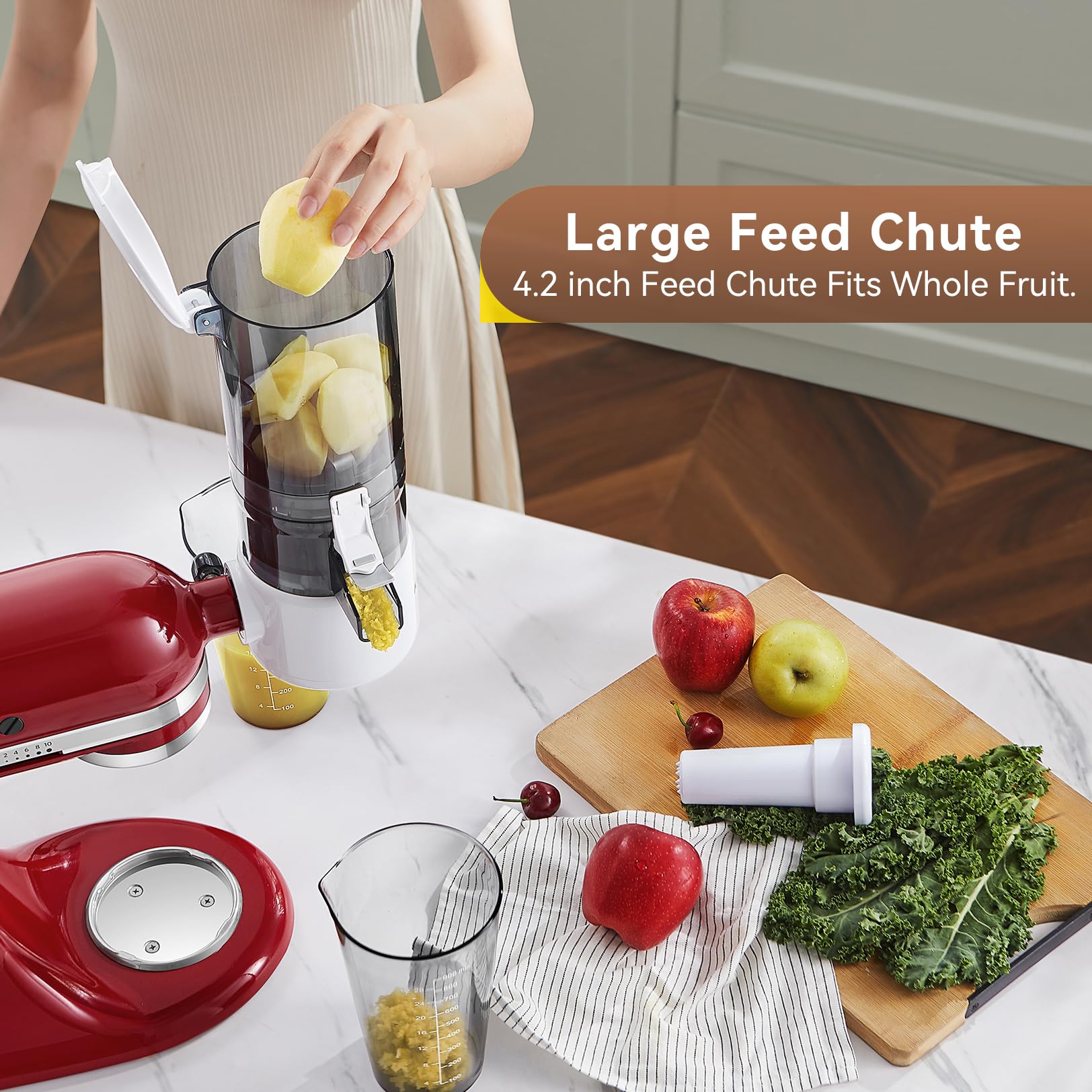 KITCHTREE auger detail highlighting corrosion-resistant build for better juice