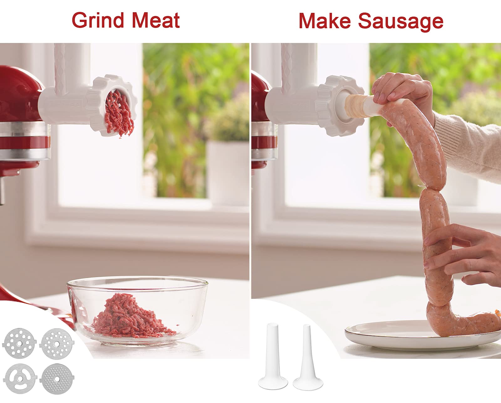 KitchTree sausage tubes laid out demonstrating stuffing options and control