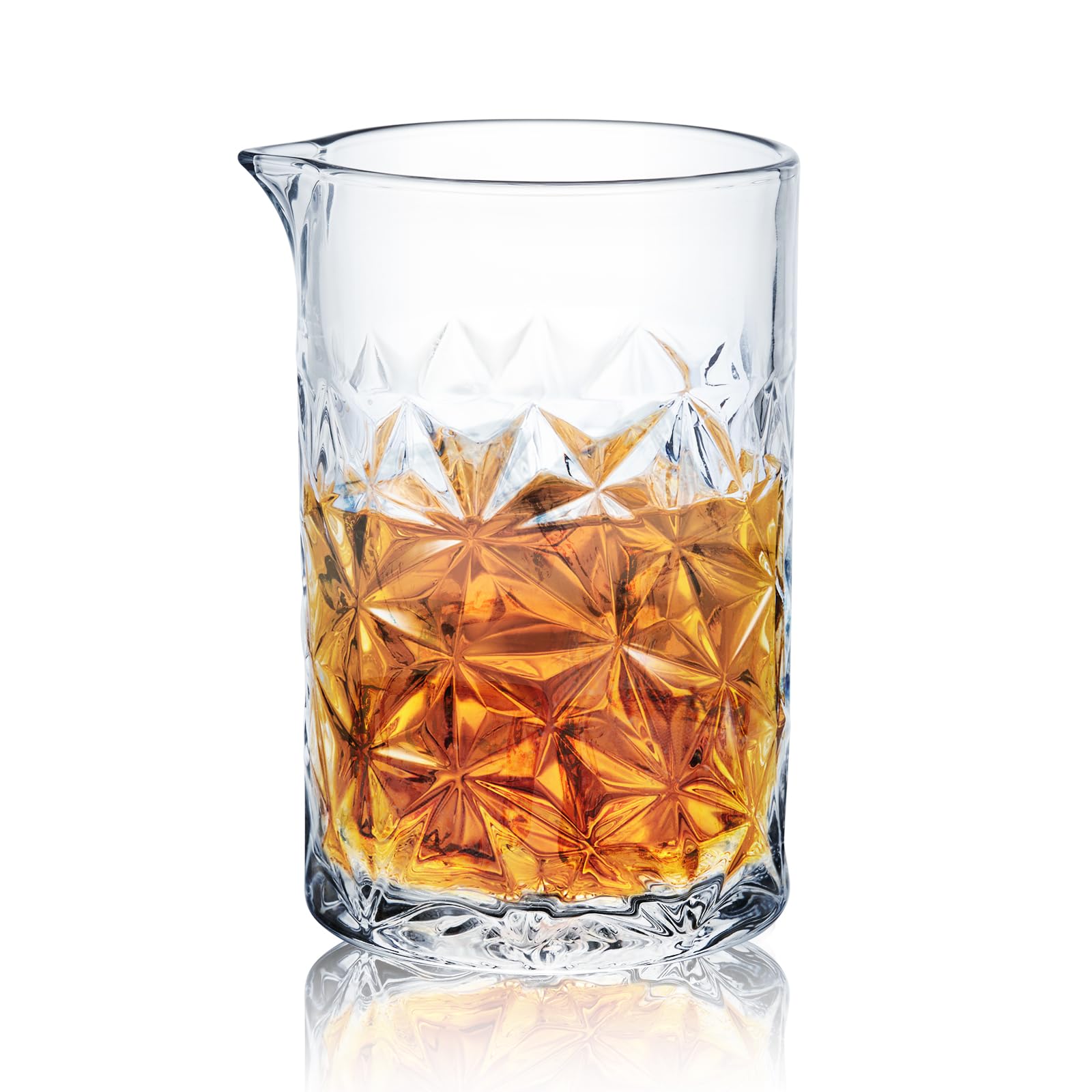 KITESSENSU front view mixing glass showing clear crystal and elegant shape for professional pouring