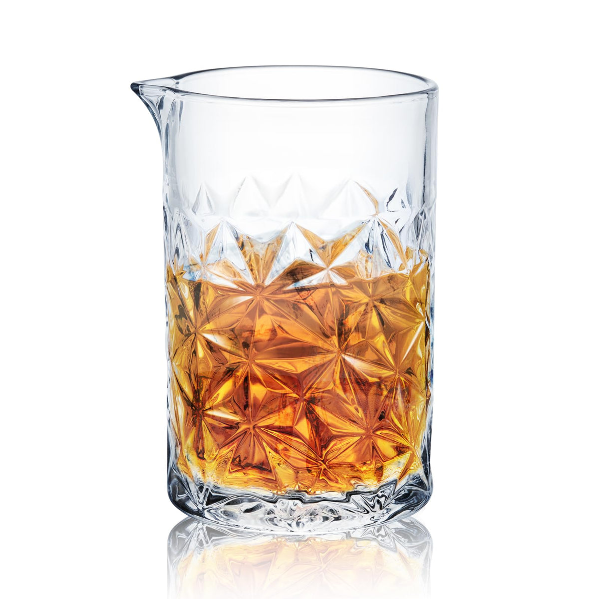 KITESSENSU front view mixing glass showing clear crystal and elegant shape for professional pouring