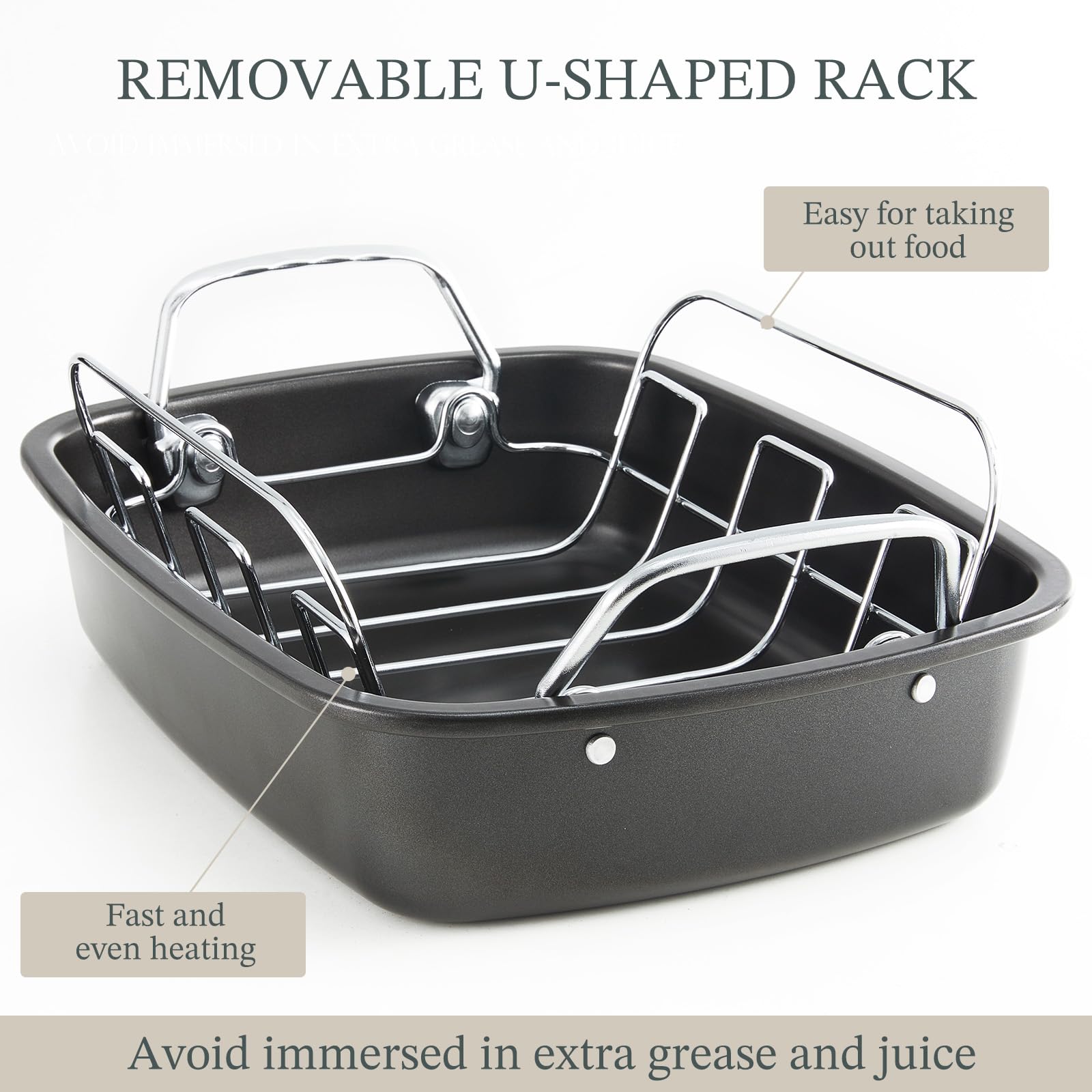 KITESSENSU roasting pan in oven with vegetables illustrating even heat distribution