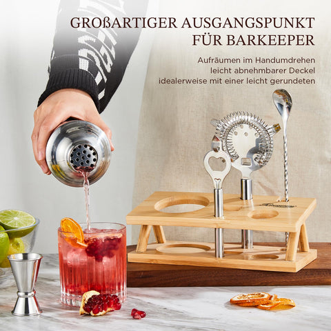 KITESSENSU martini shaker close-up showing stainless texture and durable finish