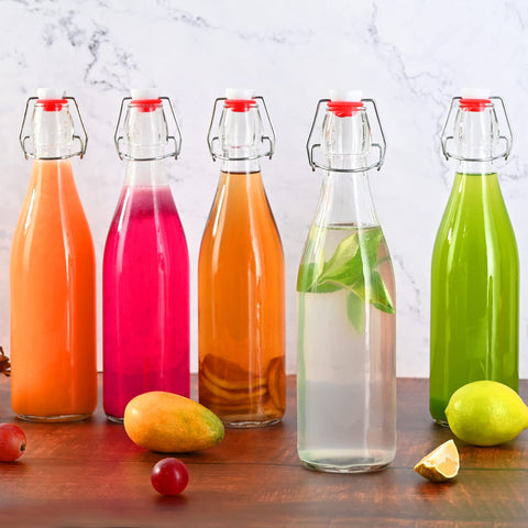 KITGLASCUP bottles styled on kitchen counter for organized beverage storage