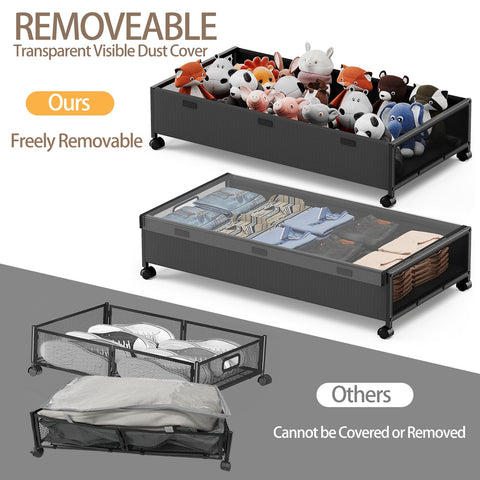 KITHELP assembled drawer side profile sliding under bed for space-saving benefit