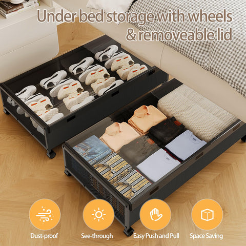 KITHELP packing clothes and blankets into drawer for seasonal storage benefit