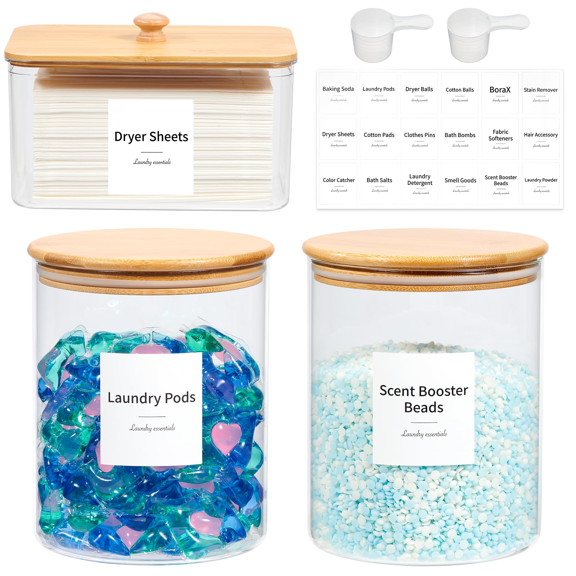 KitHero glass jar front view showing clear storage and tidy organization