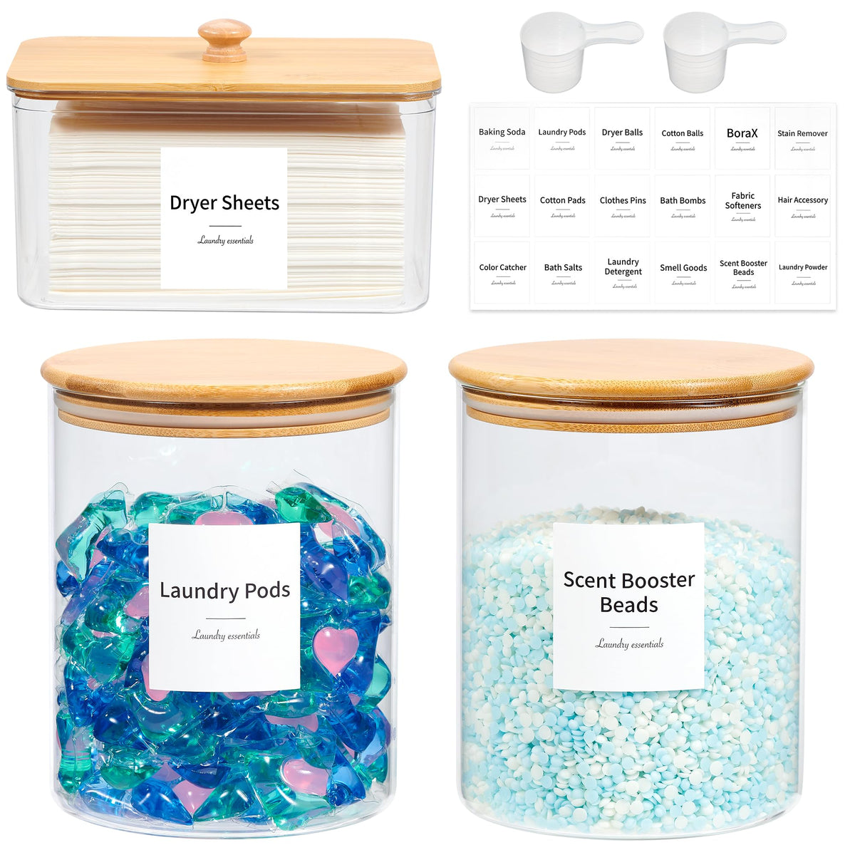 KitHero glass jar front view showing clear storage and tidy organization