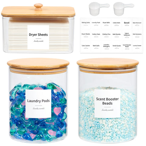 KitHero glass jar front view showing clear storage and tidy organization