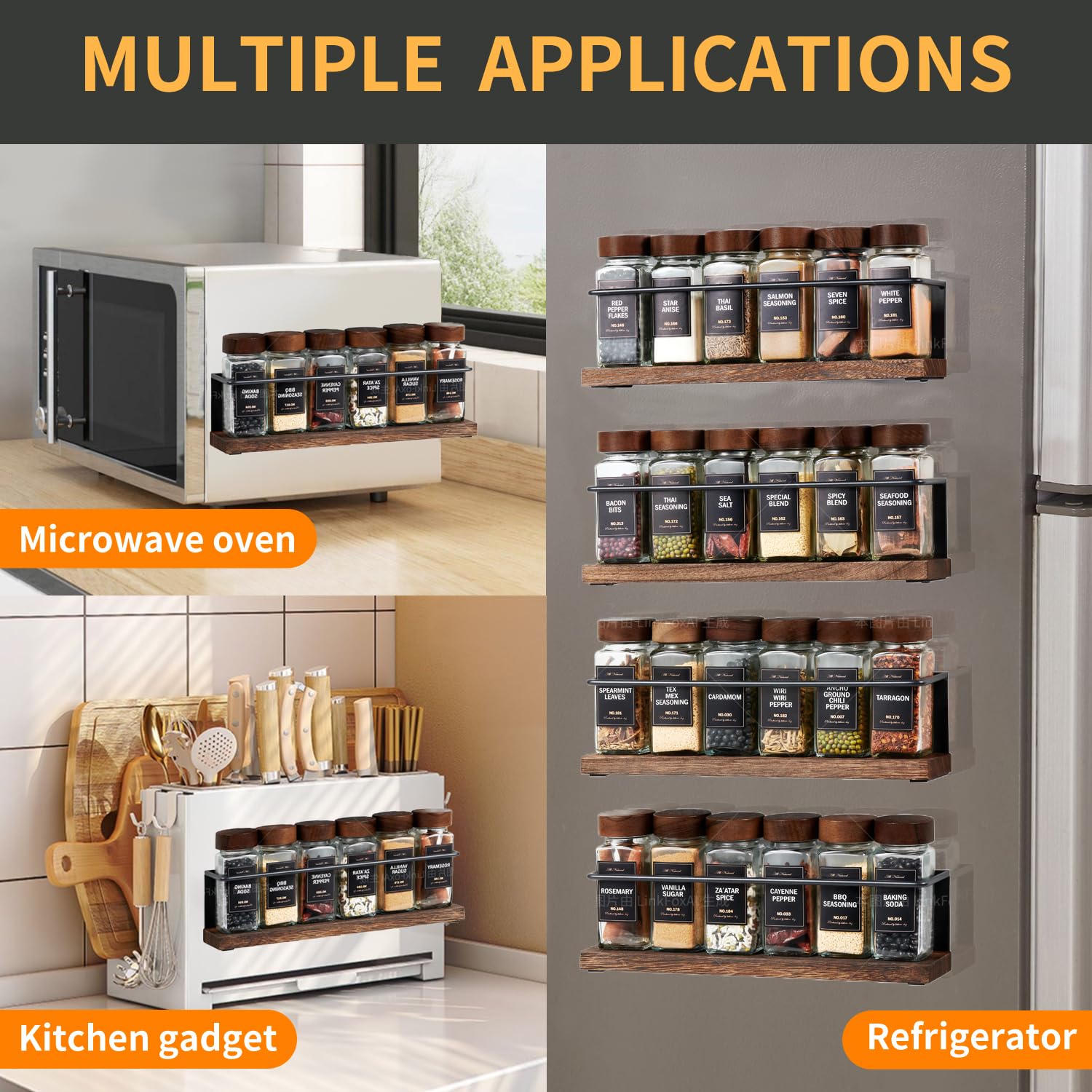 KitHero lifestyle kitchen mounted display showing space-saving organization benefit