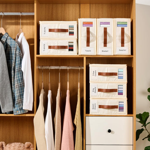 KitHero organizer beside folded sheet set illustrating capacity and scale