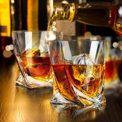KITNATS glass in use with whiskey poured highlighting color and presentation