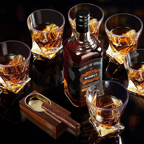 KITNATS set of six glasses arranged to display clarity and vintage style