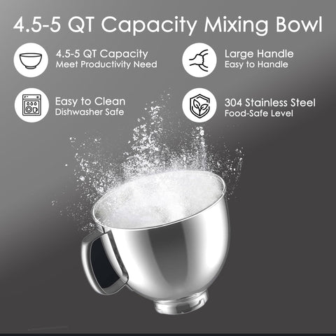 KITOART bowl beside measuring cup showing 5 quart capacity for larger batches
