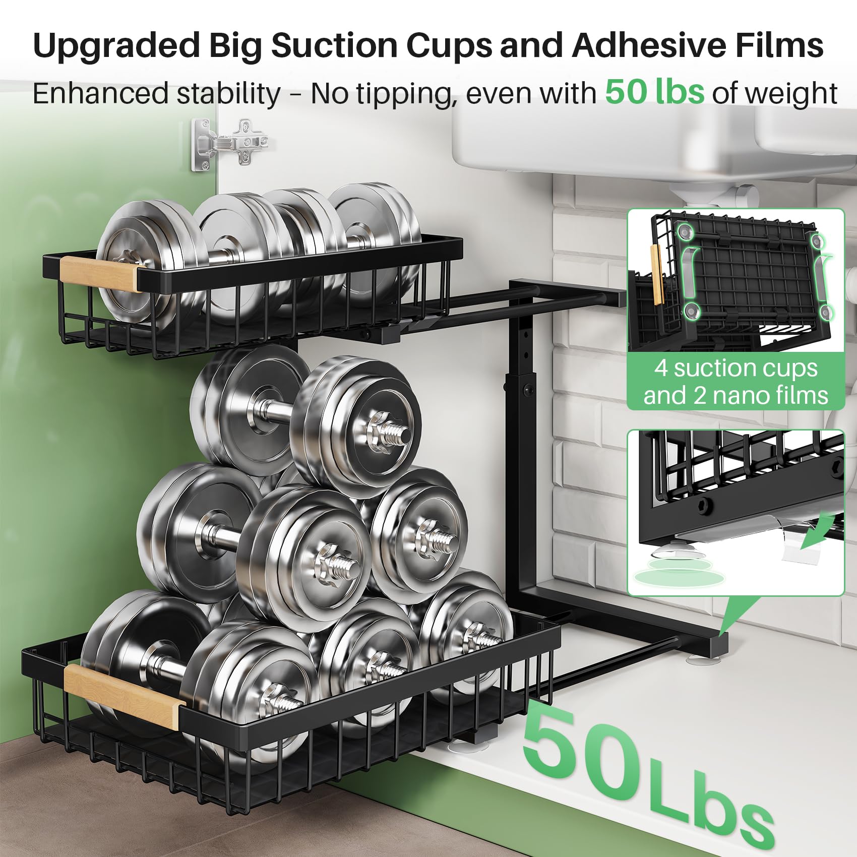 Kitstorack bottom tier holding cleaning supplies for tidy storage benefit