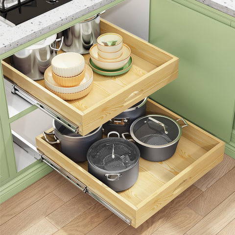 Kitstorack front view showing timber drawer and clean profile for easy access