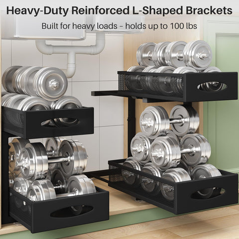 Kitstorack adjustable-height comparison demonstrating fit flexibility