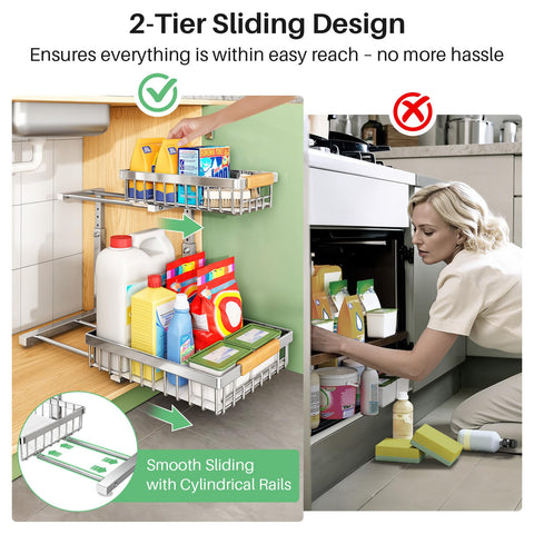 Kitstorack used in bathroom cabinet showing easy access to toiletries