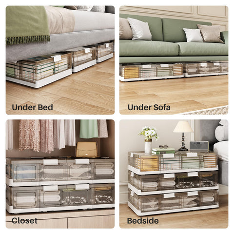 Kitstorack lifestyle shot in bedroom showing tidy storage and space-saving benefit