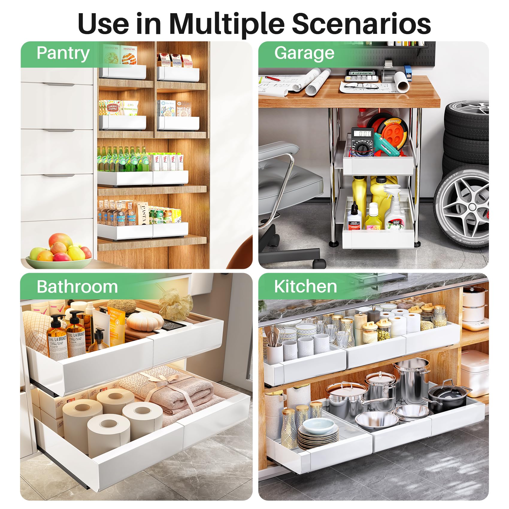 Kitstorack lifestyle kitchen cabinet after installation showing clutter-free organization