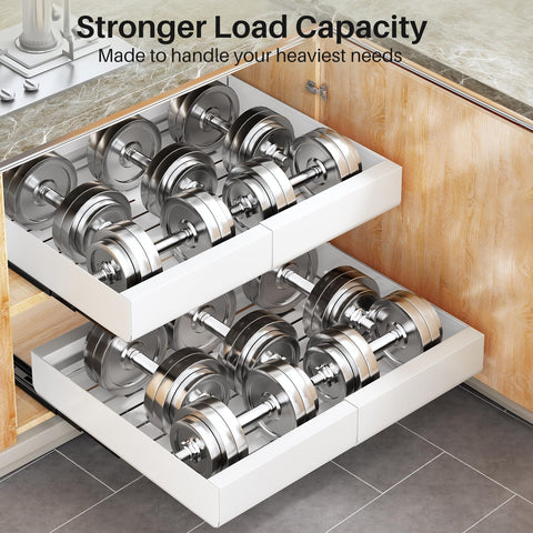 Kitstorack side profile expanded width showing adjustable 12-to-20-inch feature benefit