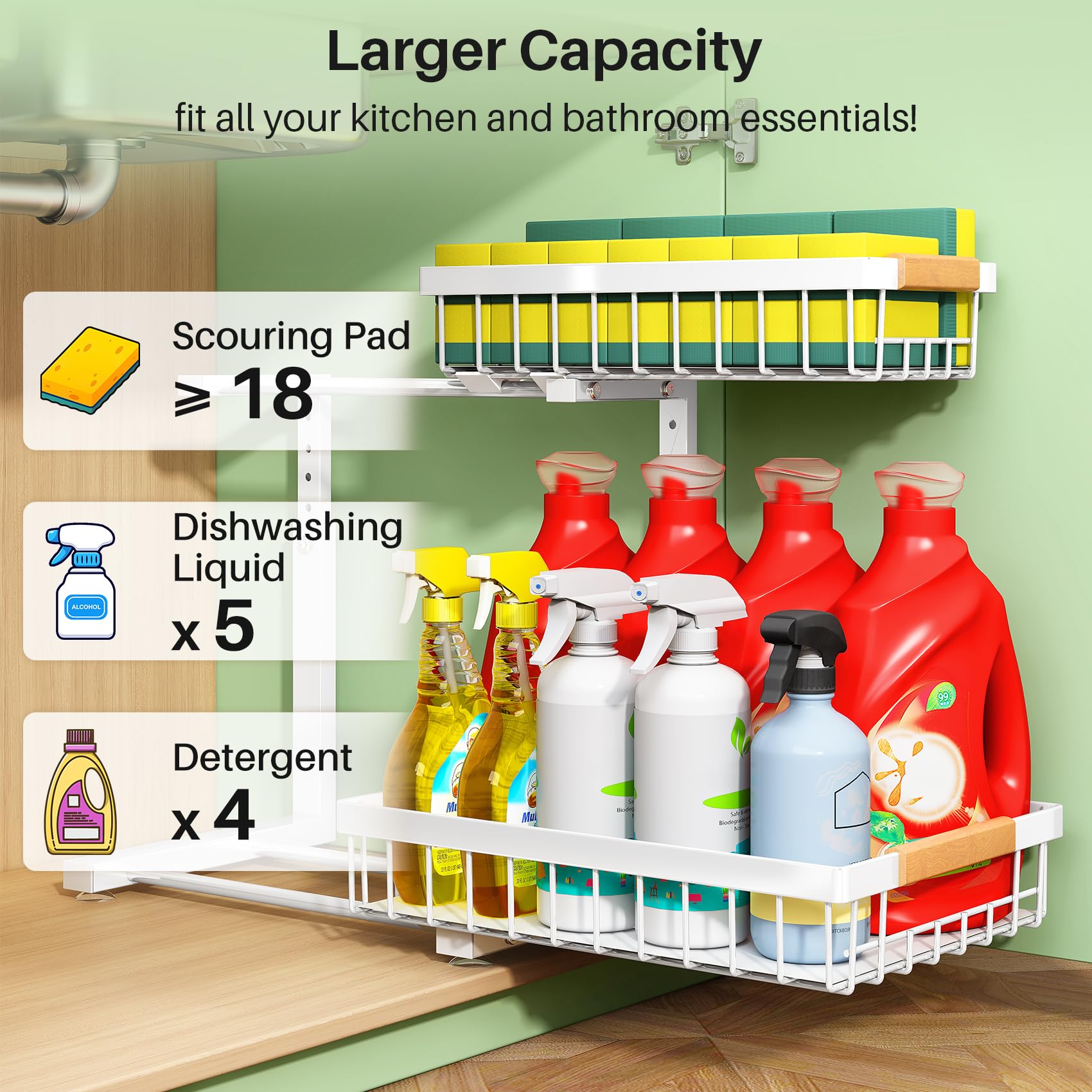 Kitstorack extended slide-out drawer demonstrating smooth access and convenience benefit