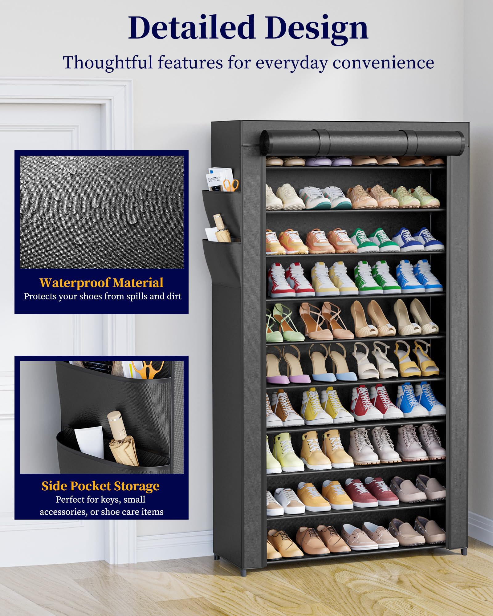 Kitsure rearranged shelves to fit tall boots and extra-high footwear