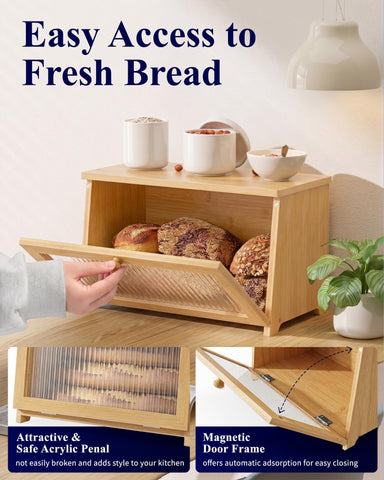 Kitsure interior with loaf showing roomy capacity for bread and snacks