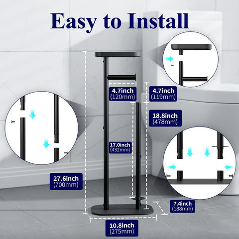 Kitsure close-up of matte black metal shelf and reinforced base, showing rustproof finish and non-slip protection