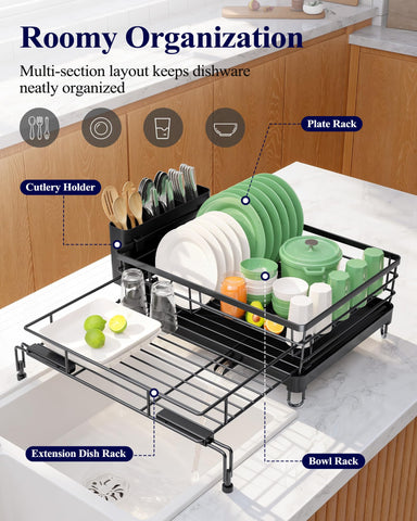 Kitsure extended length demonstrating adjustable fit across sink for flexibility