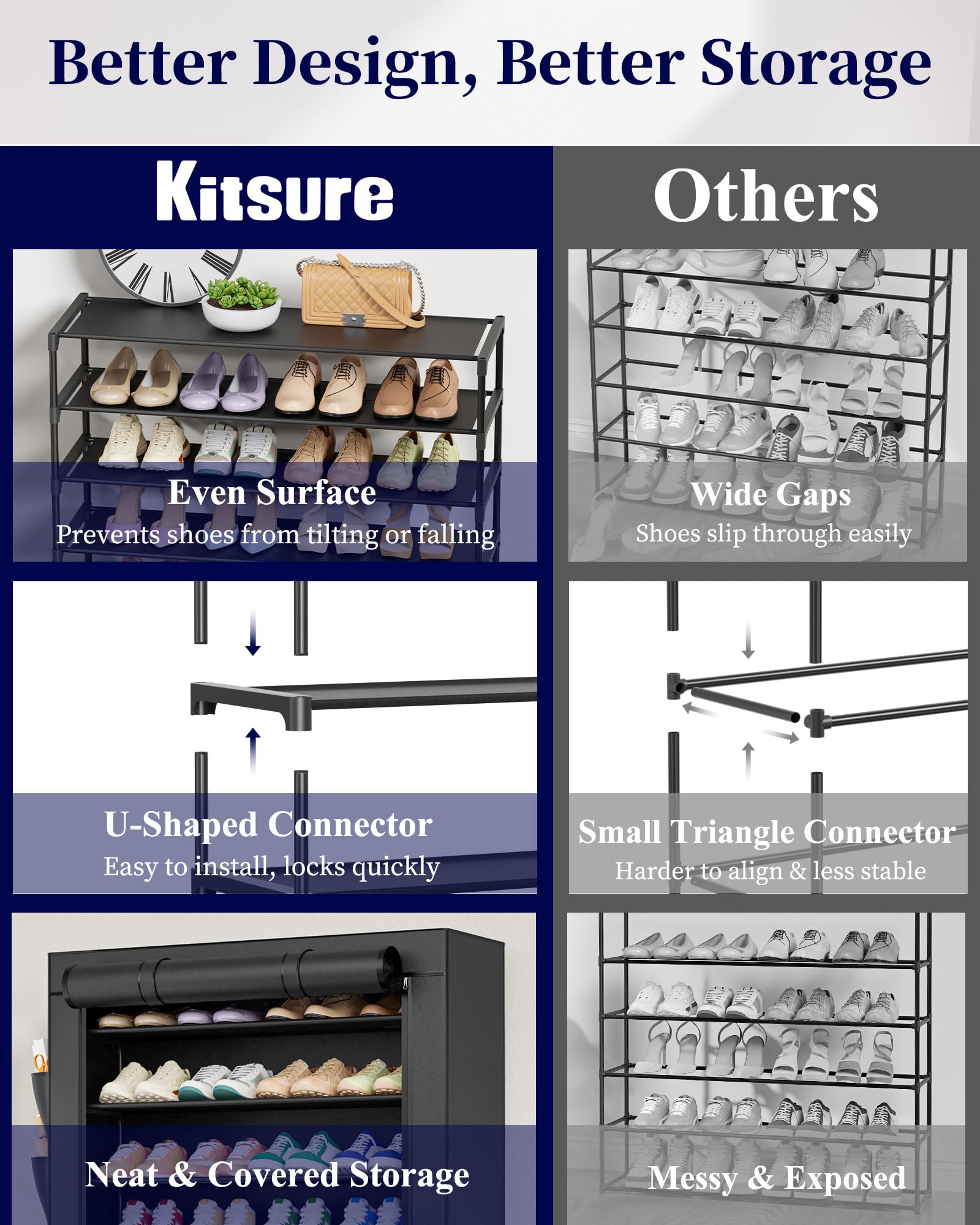 Kitsure fabric shelf texture close-up showing flat wear-resistant support
