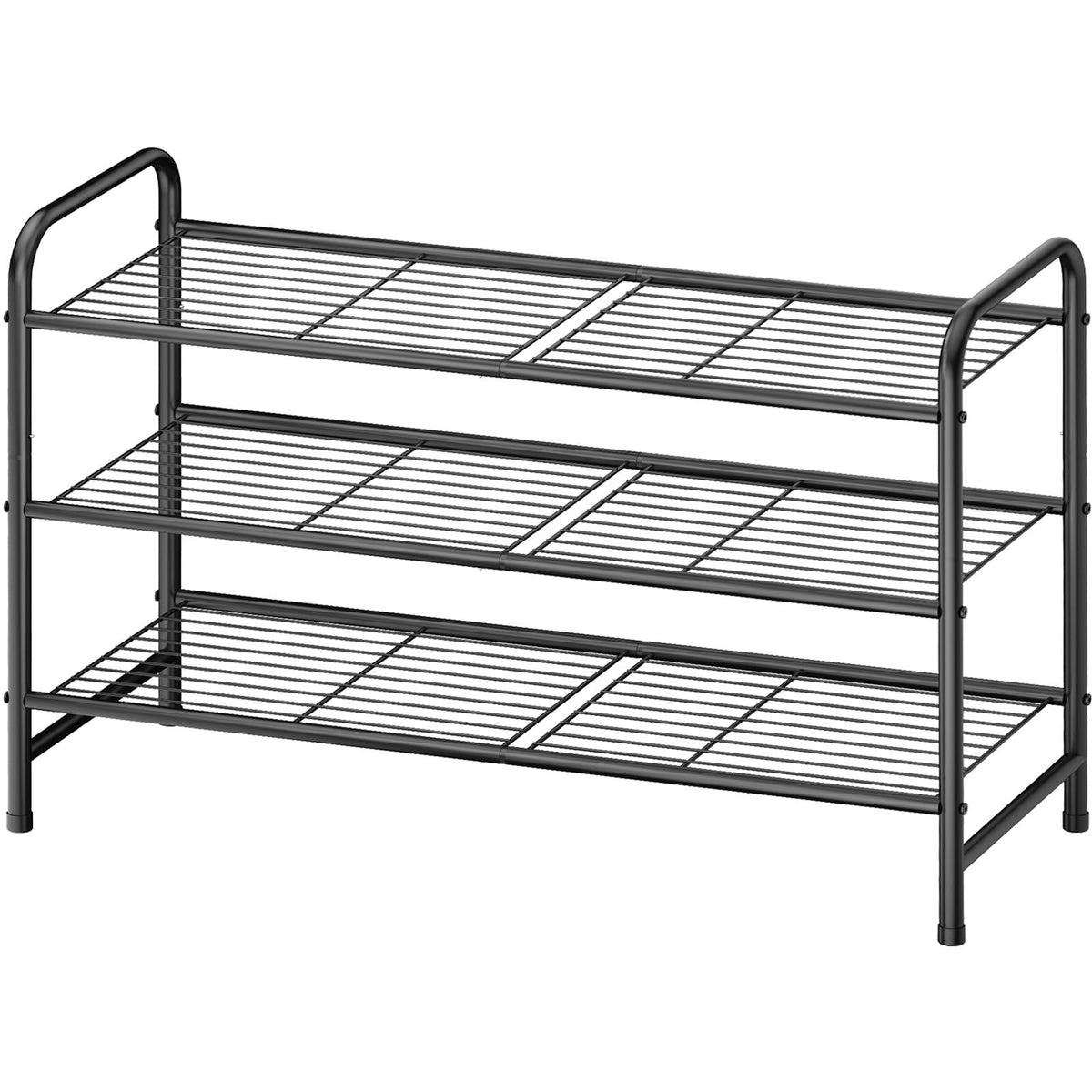 Kitsure front view assembled shoe rack showing neat shoe storage benefit