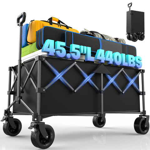 Kitsure front view of wagon showing spacious load capacity and stability