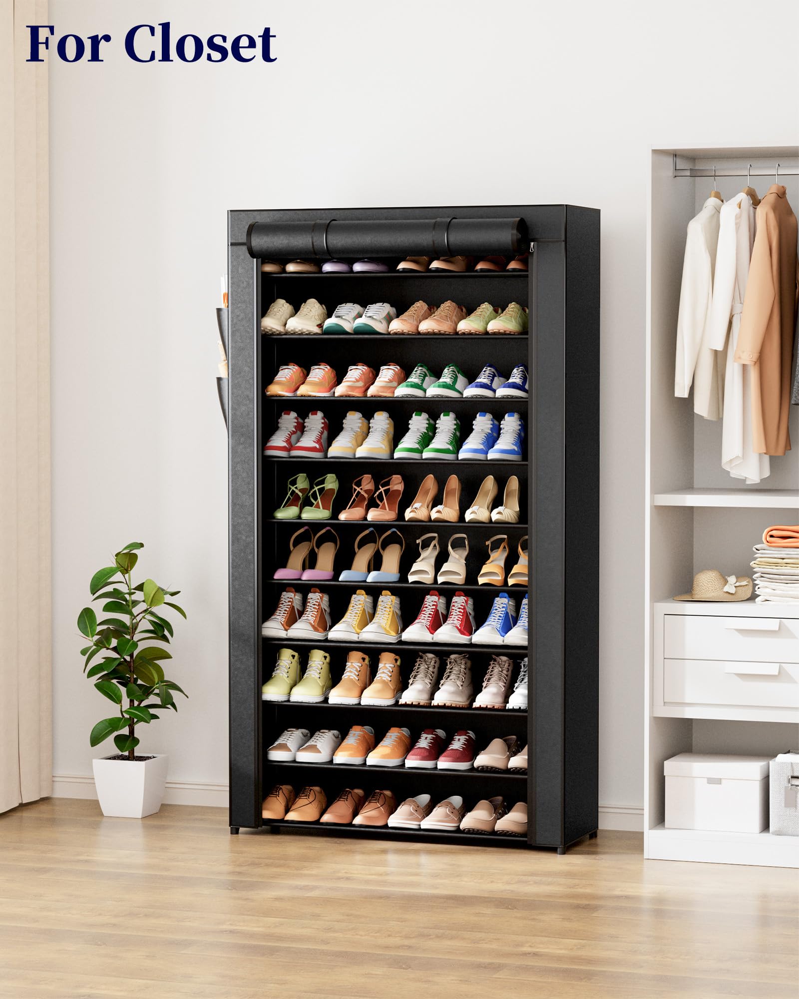 Kitsure shoe rack styled in an entryway to save floor space and tidy shoes