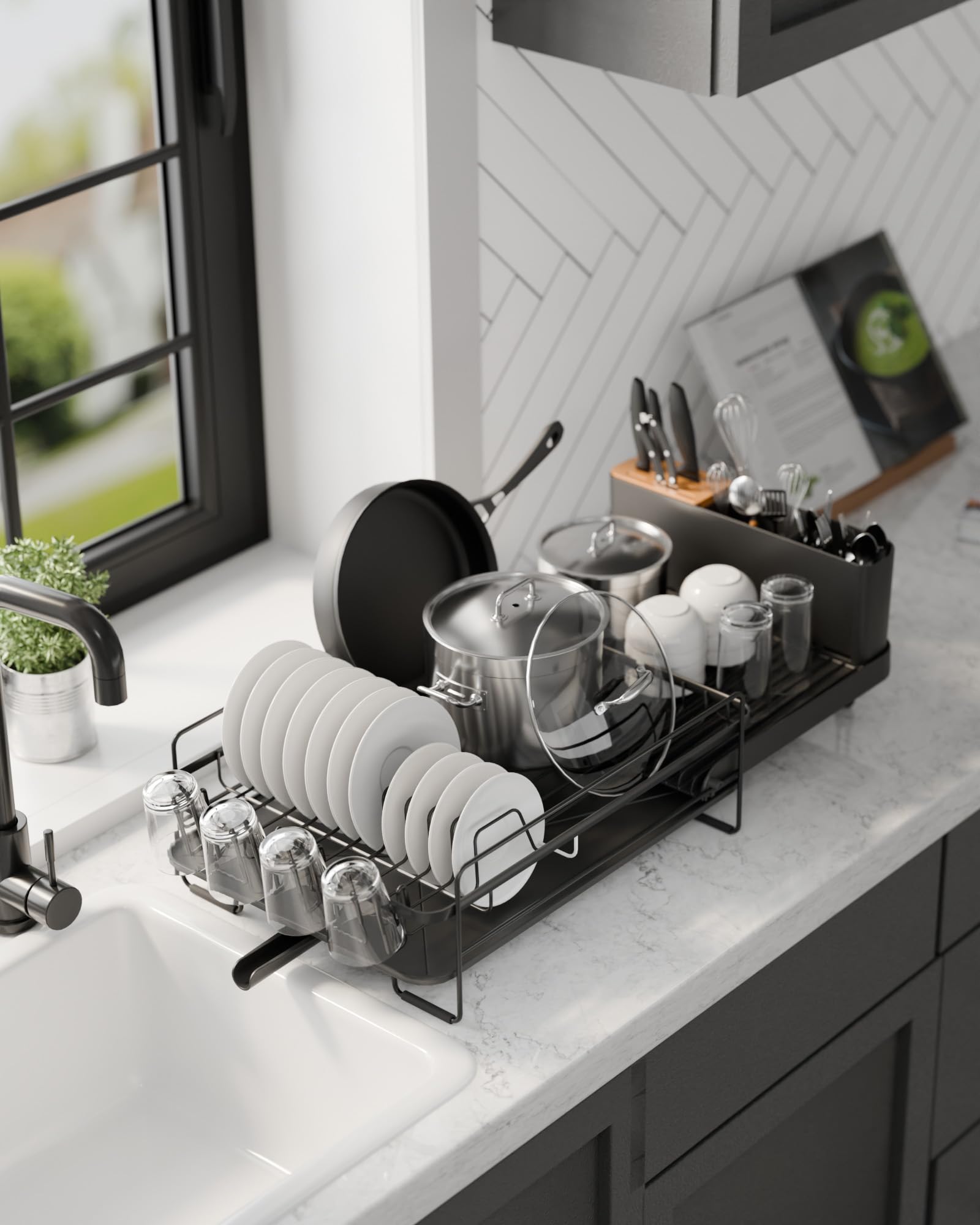 Kitsure in a modern kitchen showing practical use and tidy countertop