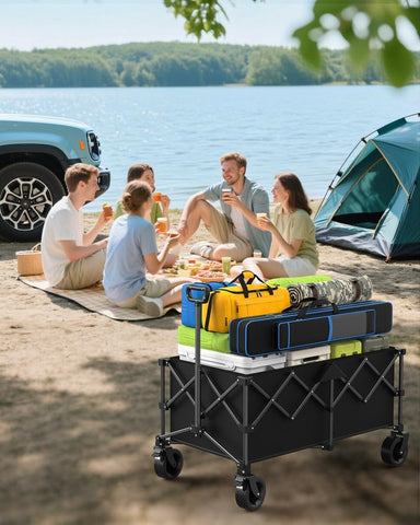 Kitsure wagon at park picnic carrying supplies for effortless setup