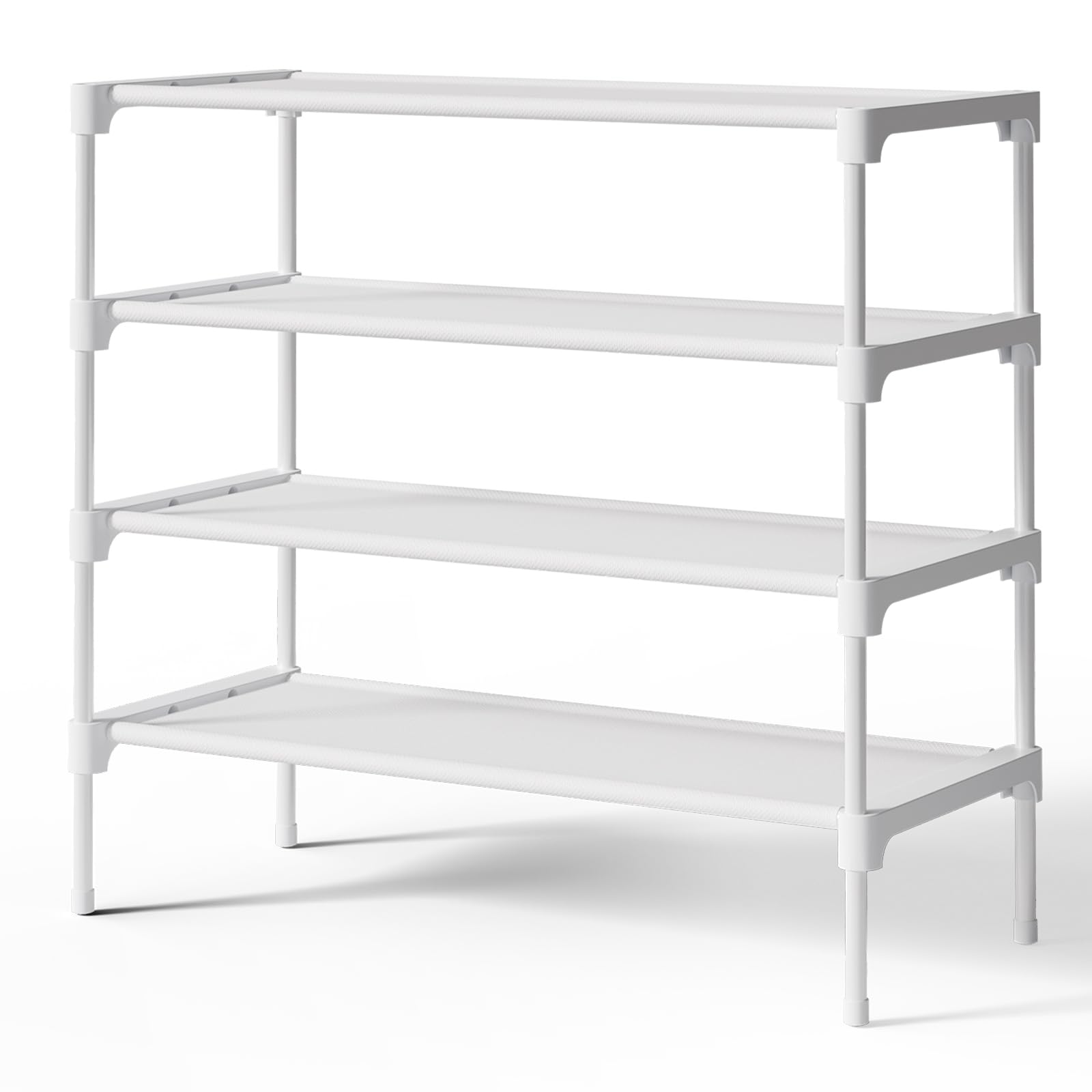 Kitsure shoe rack front view showing organized shoes and saved floor space