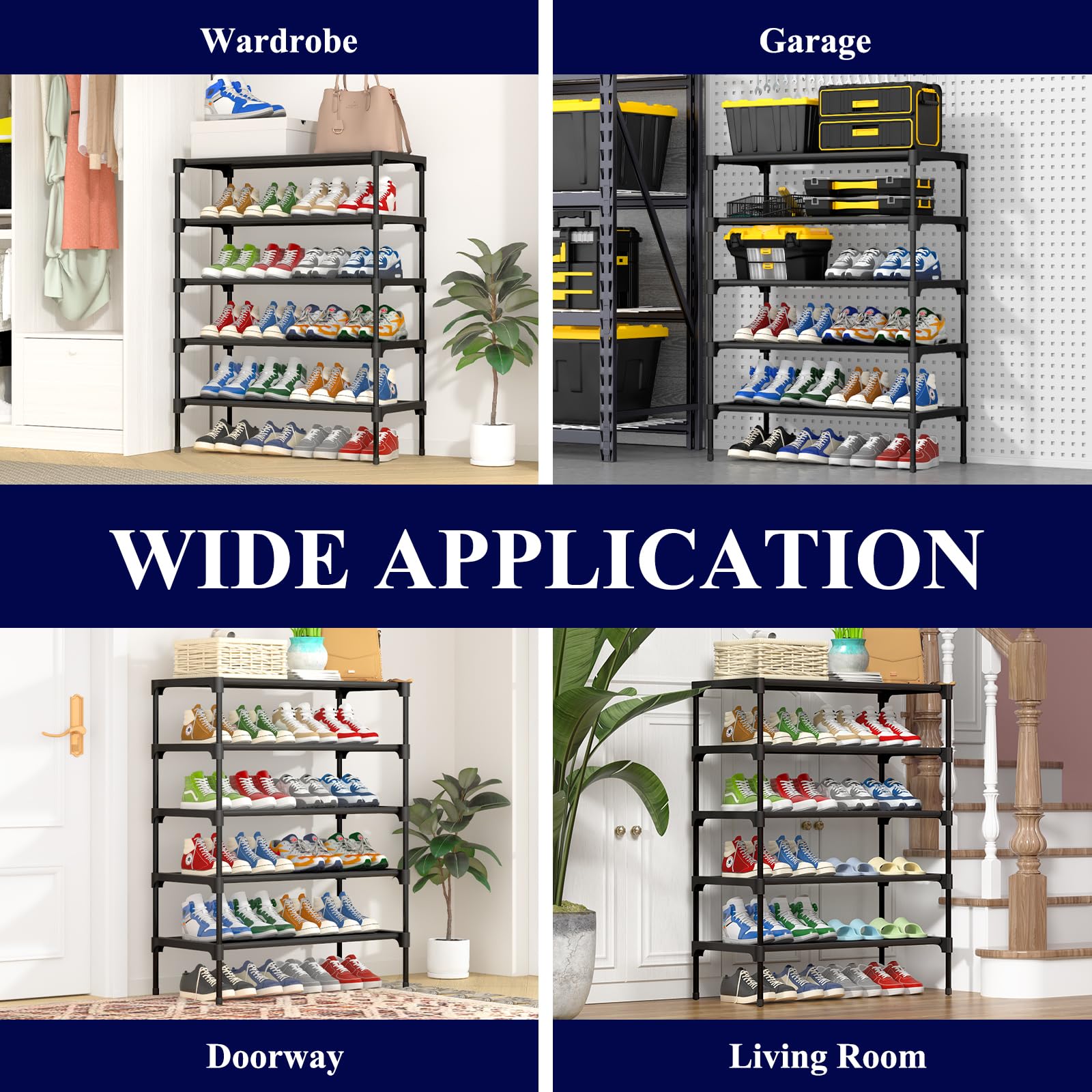 Kitsure stacked multiple units expanding vertical shoe storage