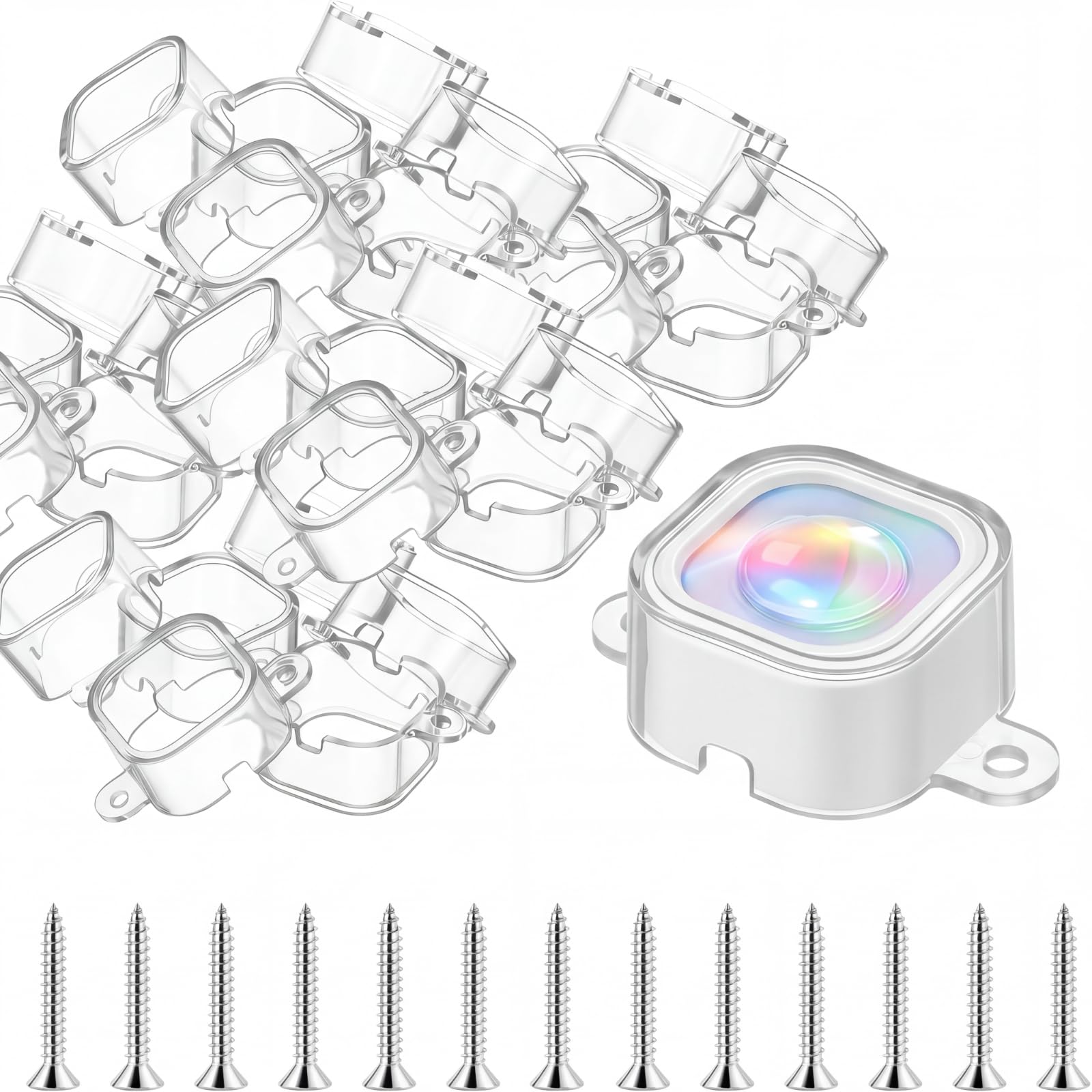 Kittmip 120-pack clear brackets front view showing quantity and compatibility benefit