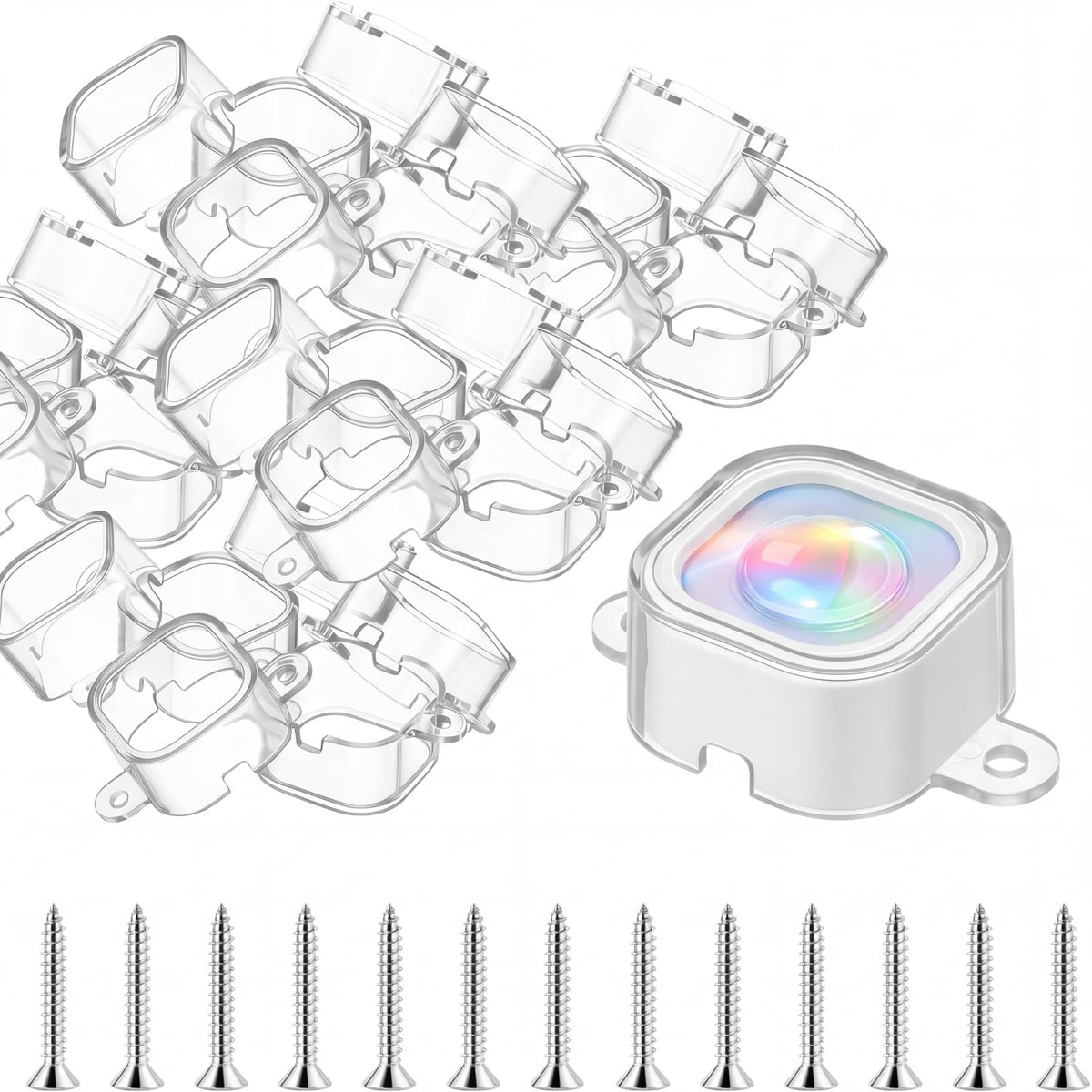 Kittmip 120-pack clear brackets front view showing quantity and compatibility benefit