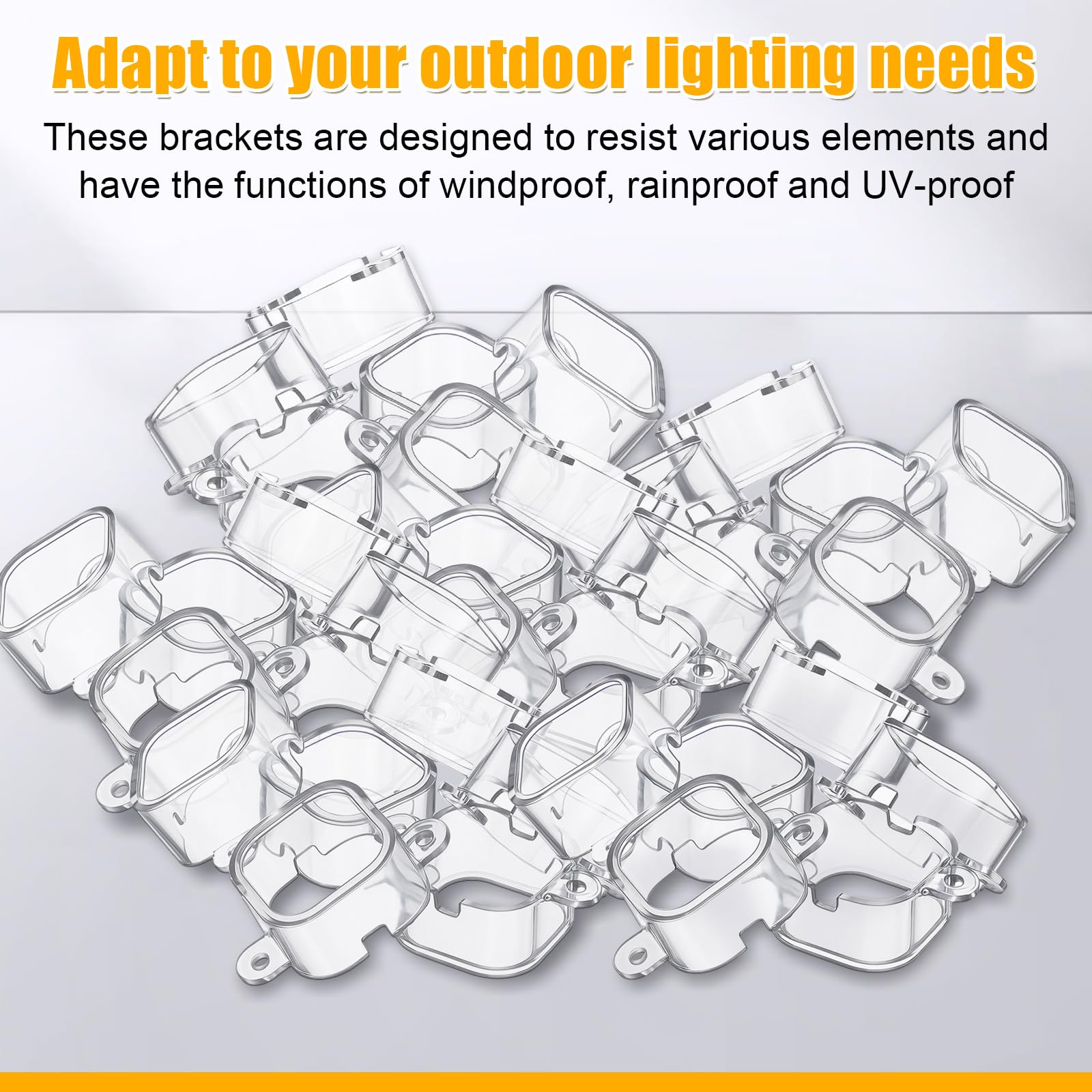 Kittmip brackets installed on soffit with lights showing neat permanent installation benefit