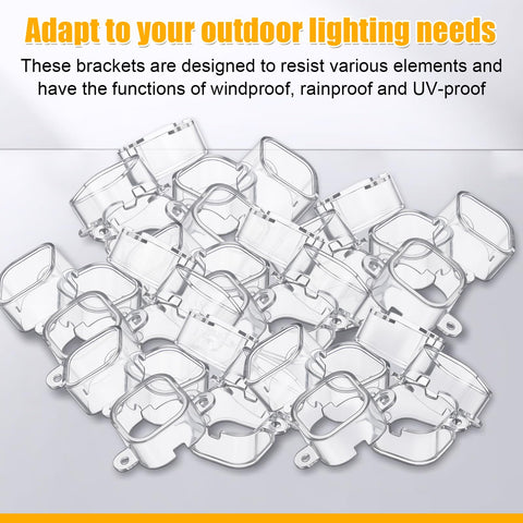 Kittmip brackets installed on soffit with lights showing neat permanent installation benefit