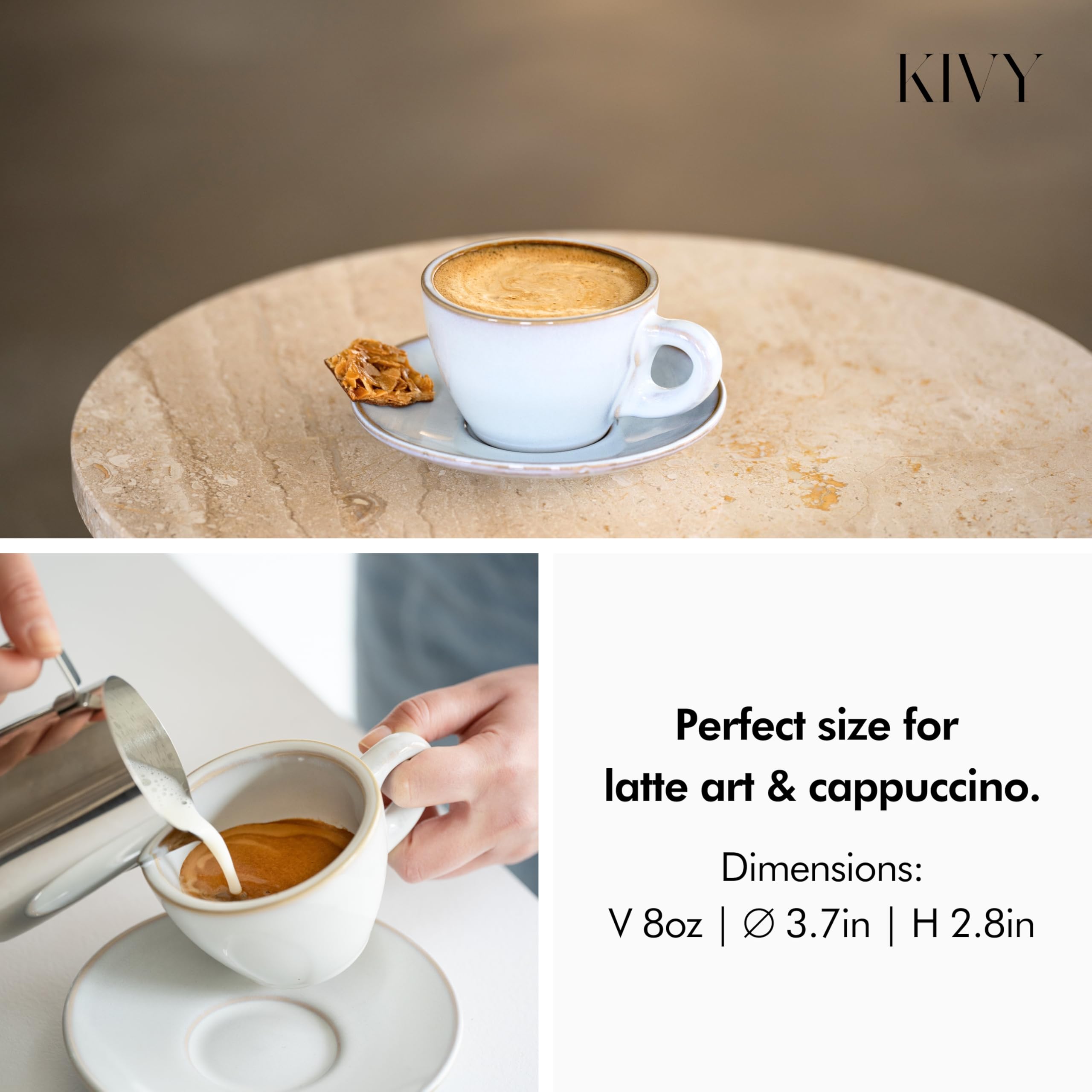 KIVY interior view showing rounded profile ideal for latte art and smooth pours