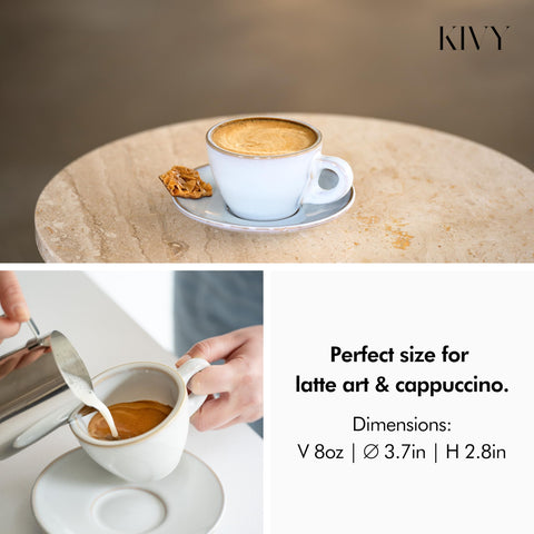 KIVY interior view showing rounded profile ideal for latte art and smooth pours