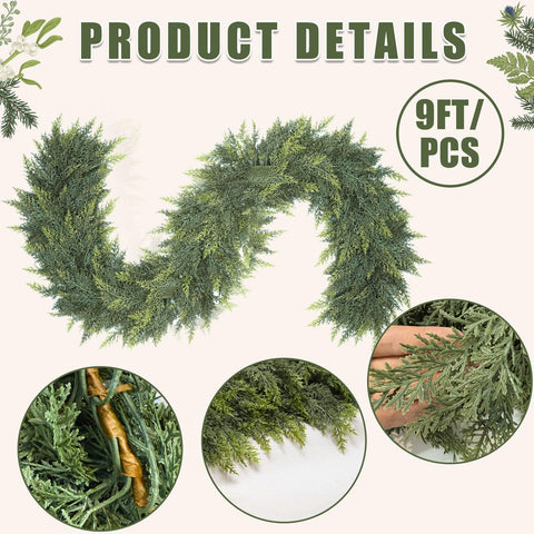 KIWDY full-length garland styled on mantel providing lush holiday look